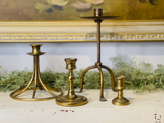 Vintage Assorted Brass Candlesticks | Candleholders