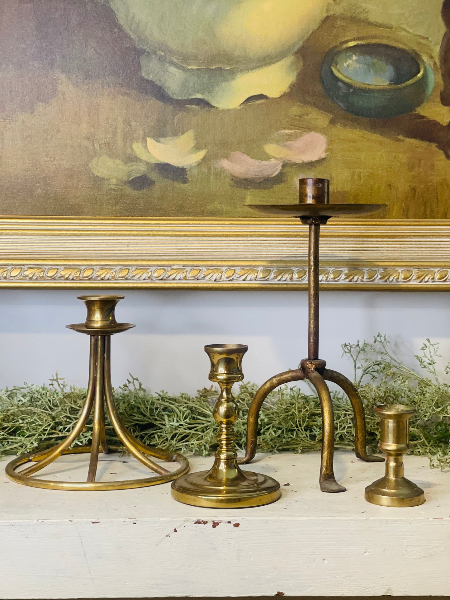 Vintage Assorted Brass Candlesticks | Candleholders
